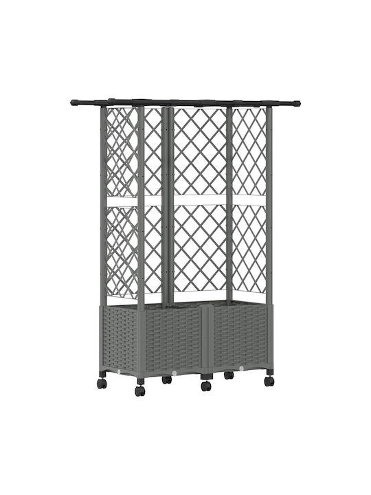 vidaXL Кутия За Саксии Пластмасова Светлосива 124x40x142см