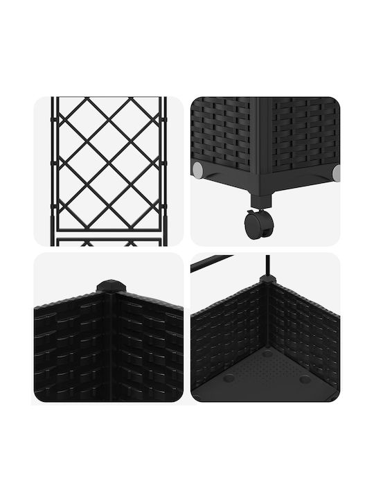 vidaXL Kunststoff Blumenkasten Schwarz 40x40x131,5cm