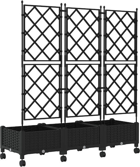 vidaXL Set of 3 Black Plastic Planter Boxes