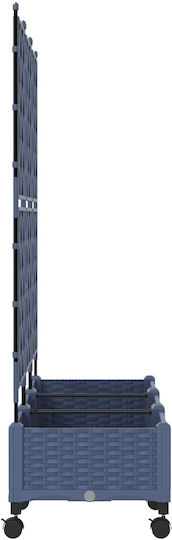vidaXL Set of 3 Plastic Grey Planter Boxes
