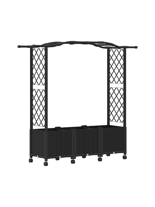 vidaXL Ζαρντινιέρα Πλαστική Μαύρο 164x40x144εκ.