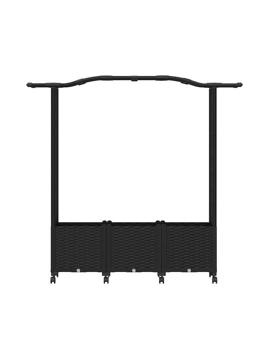 vidaXL Ζαρντινιέρα Πλαστική Μαύρο 164x40x144εκ.