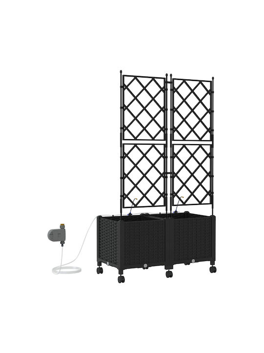 vidaXL Set 2 Planter Box-uri Din Plastic Negru