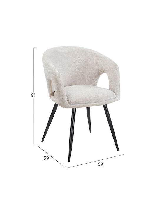 Cornel Dining Armchairs with Fabric Upholstery Beige 2pcs 59x59x81cm