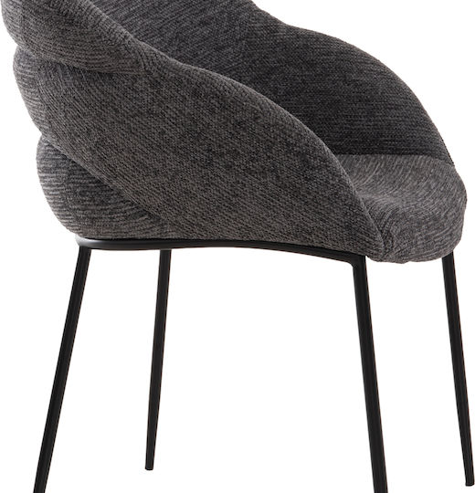 Drenny Dining Armchairs with Fabric Upholstery Grey 2pcs 62x63x85cm