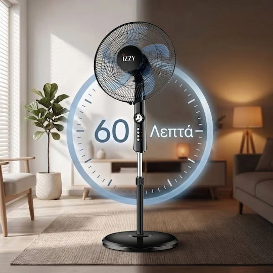 Izzy IZ-9005+ Pedestal Fan 70W Fan Diameter 40cm Black