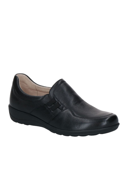 Γυναικεία Slip-On Δερμάτινα Μαύρα