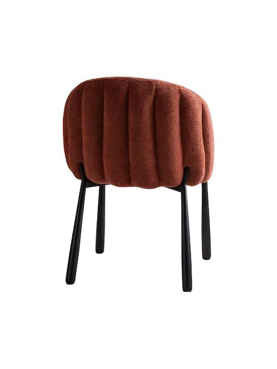 Denna Dining Chair with Fabric Upholstery Terracotta 52x60x85cm