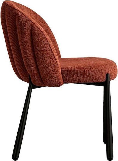 Denna Стол За Трапезария С Текстилна Дамаска Теракота 52x60x85см