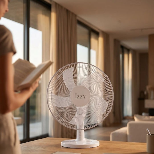 Izzy IZ-9023 Tabletop Fan 50W 40cm Diameter White