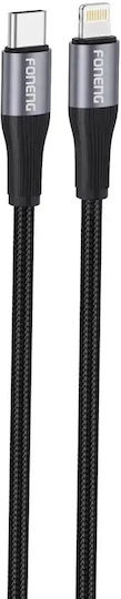Foneng Cablu X112 Usb-c Lightning Pd 27w 1m Negru