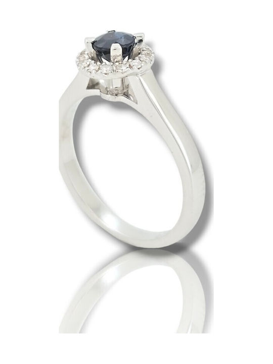 Mentzos Einzelner Stein aus Weißgold 18K mit Diamant