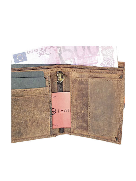 Leather Men's Wallet with RFID Brown