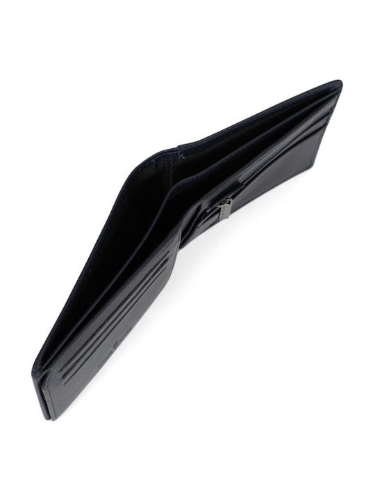 Leather Men's Wallet with RFID Blue