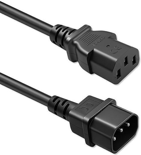 Qoltec Power Cable Iec C13 C14 3*0.75mm2 2m