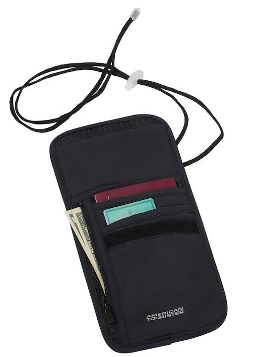 American Tourister 160376-1041 Neck Pouch Travel Neck Wallet Fabric Black