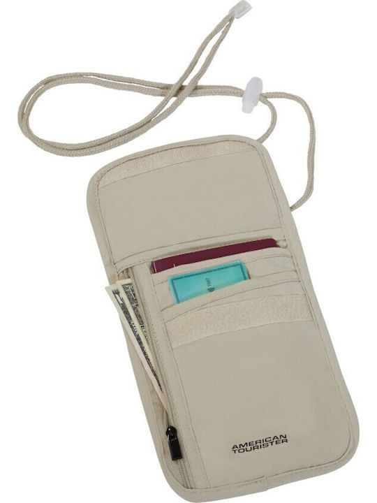 American Tourister 160376-1775 Neck Pouch Travel Neck Wallet Fabric Beige