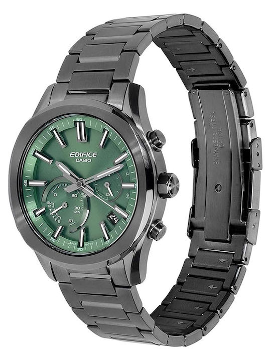 Casio Men's Solar Watch with Black Metal Bracelet