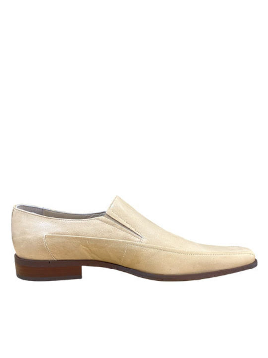 Leather Men's Dress Shoes Beige