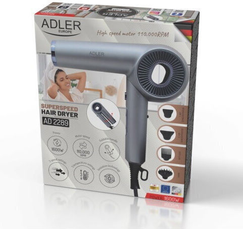 Adler Ionic Πιστολάκι Μαλλιών με Φυσούνα 1600W