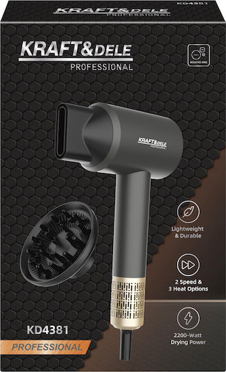 Kraft & Dele Professioneller Haartrockner mit Diffusor 2200W