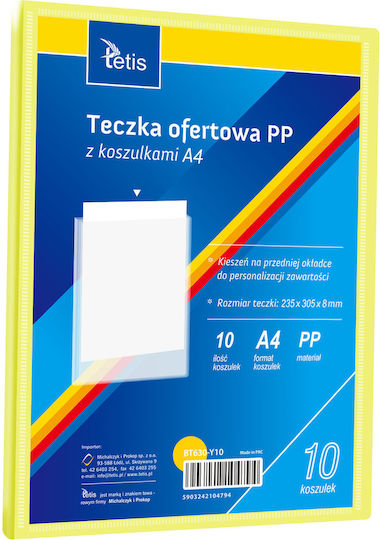 Pp Presentation Folder 10 Sleeves A4 Yellow