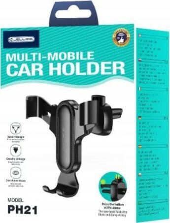 Jellico Suport Auto pentru Telefon cu Cârlige Reglabile Negru