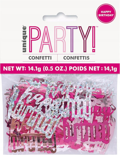 Decorative Confetti Happy Birthday Pink Silver Birthday 14g