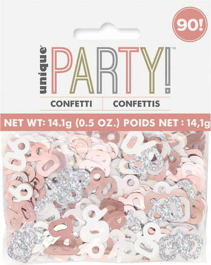 Confetti Decorativ Pentru Petrecere 90 De Ani Roz Auriu Aur Roz Nouăzeci