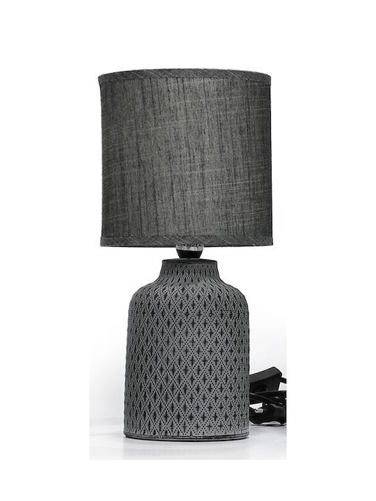 AGC Ceramic Table Lamp with Grey Shade and Base