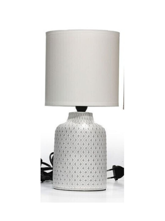AGC Ceramic Table Lamp with White Shade and Base
