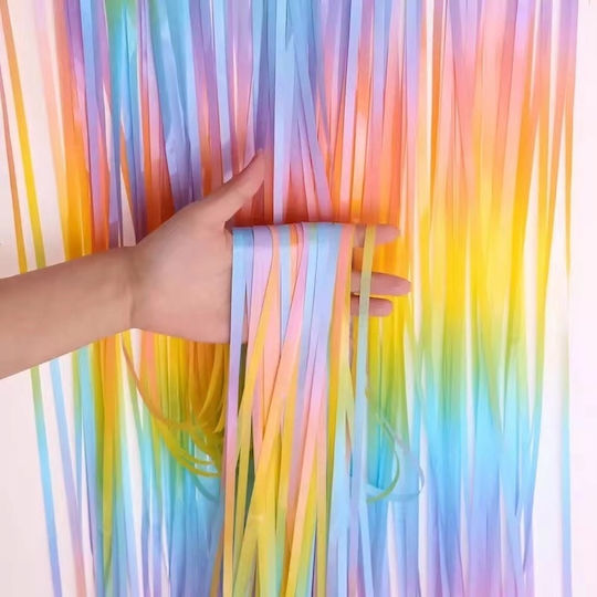 Pastell Regenbogen Vorhang Foto Hintergrund Wand 2x1m