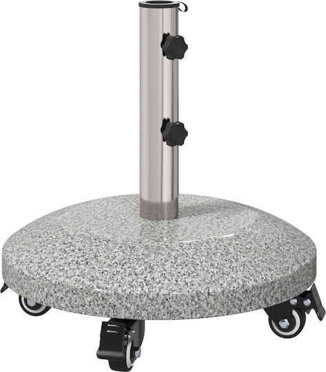 vidaXL Klappbarer Schirmständer Metallisch mit Rädern Granit 44,5x44,5x4cm