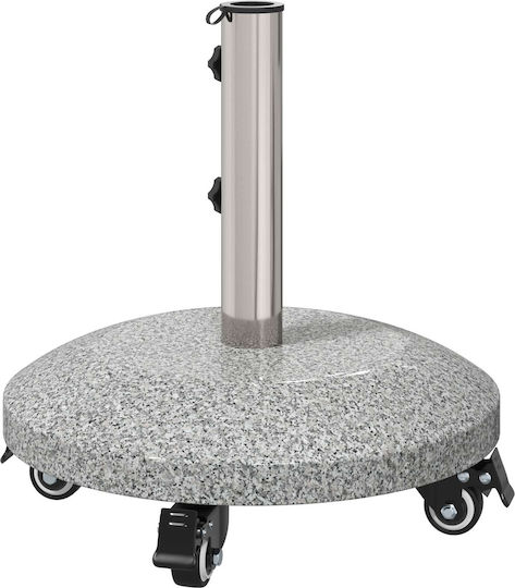 vidaXL Klappbarer Schirmständer Metallisch mit Rädern Granit 44,5x44,5x4cm