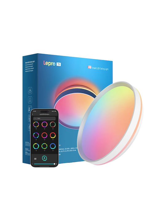 Lepro Plafonieră de Tavan pentru Baie 29cm Albă cu LED Integrat din Beton Lepro Plafonieră de Tavan pentru Baie 29cm Albă cu LED Integrat din Beton