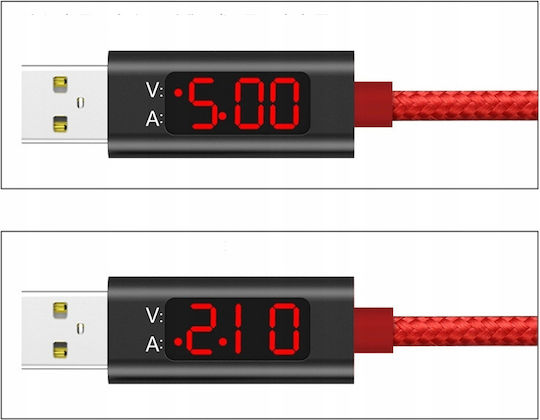 Reinforced Fast Micro Usb Cable Led Meter Koanni