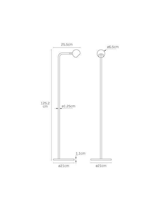 LED Floor Lamp with Warm White Light 468lm Gold