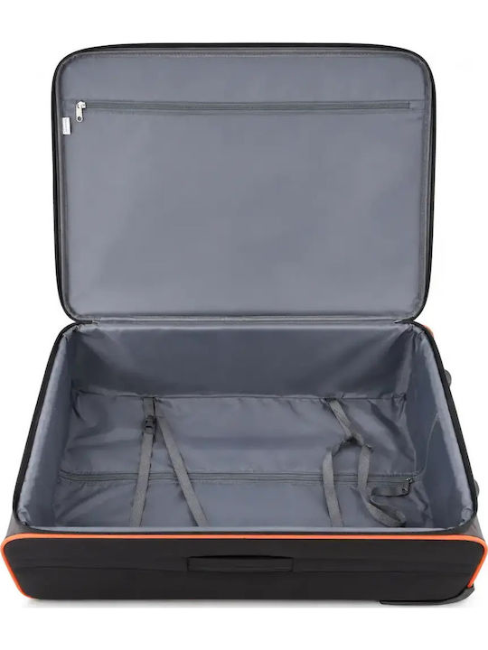Großer Stoffkoffer Reise Schwarz Höhe 70cm