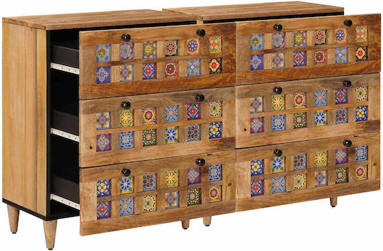 vidaXL Kommode Schlafzimmer Holzschatten Natürlich 120x33x75cm