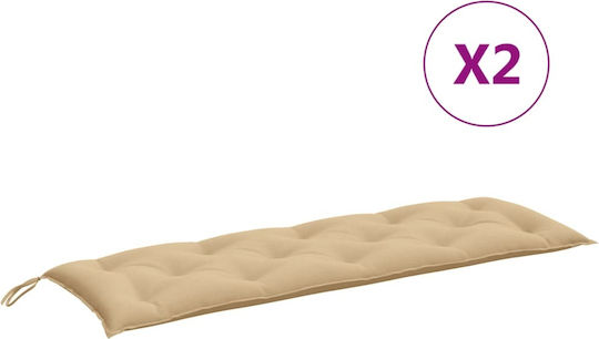 vidaXL Perne De Canapea De Grădină Cu Spătar Bej Melanj 2 Buc 50x150 Cm
