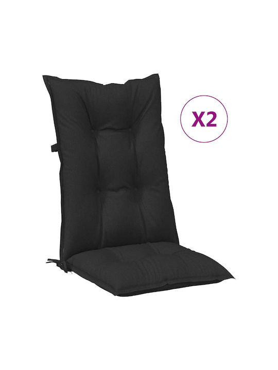 vidaXL Perna Scaunului De Grădină Cu Spătar Melanj Negru 2 Buc 50x120 Cm