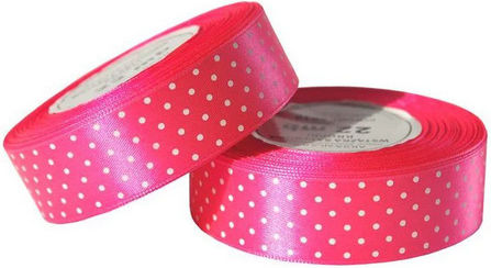 Aksa Satin Bänder Polka Dot Rosa