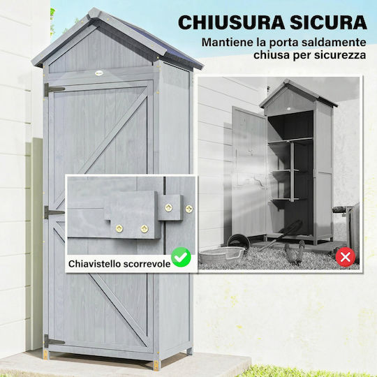 Wooden Garden Shed L0.77xW0.525xH1.78m