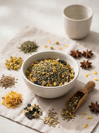 Green Touch Mint Chamomile Anise Mallow Calendula Herbs Blend 50gr