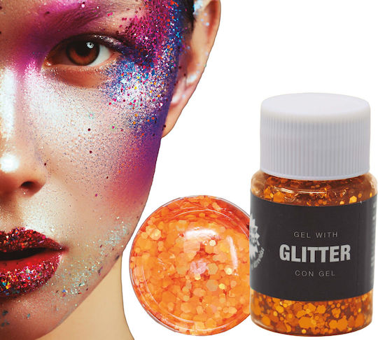 Orange Glitter Gel Body Makeup 20g