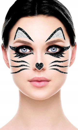 Autocolante Strălucitoare Decorare Față Pisică Machiaj Pisică Halloween Carnaval