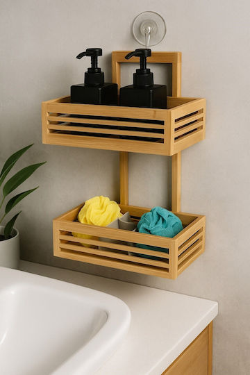 SteweHome SteweHome An Der Wand Montierte Badezimmerregal Hölzernes Braune