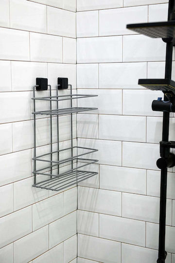 SteweHome SteweHome Wandmontiertes Badezimmerregal Metallisch Grau