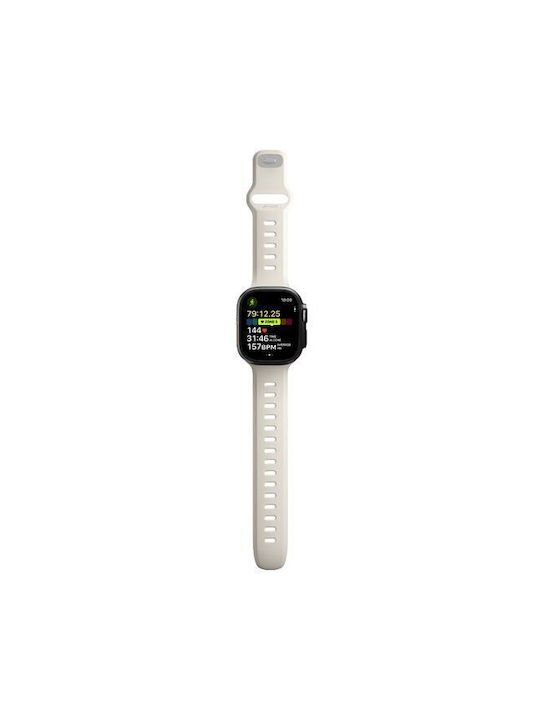 Nomad Tempo Waterproof Fkm Silicone Aluminum Strap Pin Optimized Apple Watch Ultra Series 49mm Driftwood Beige Nm009773858