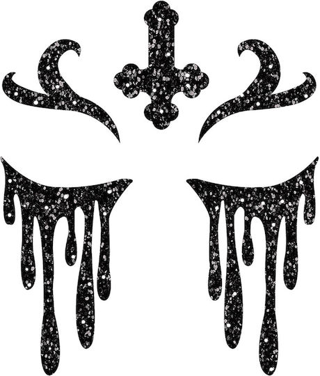 Glitter Face Stickers Nun Halloween